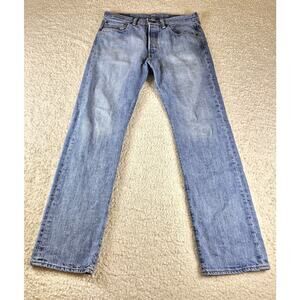 Levi's 501 Jeans Mens 31x32 (32x32) Light Wash Button Fly Straight Classic Denim